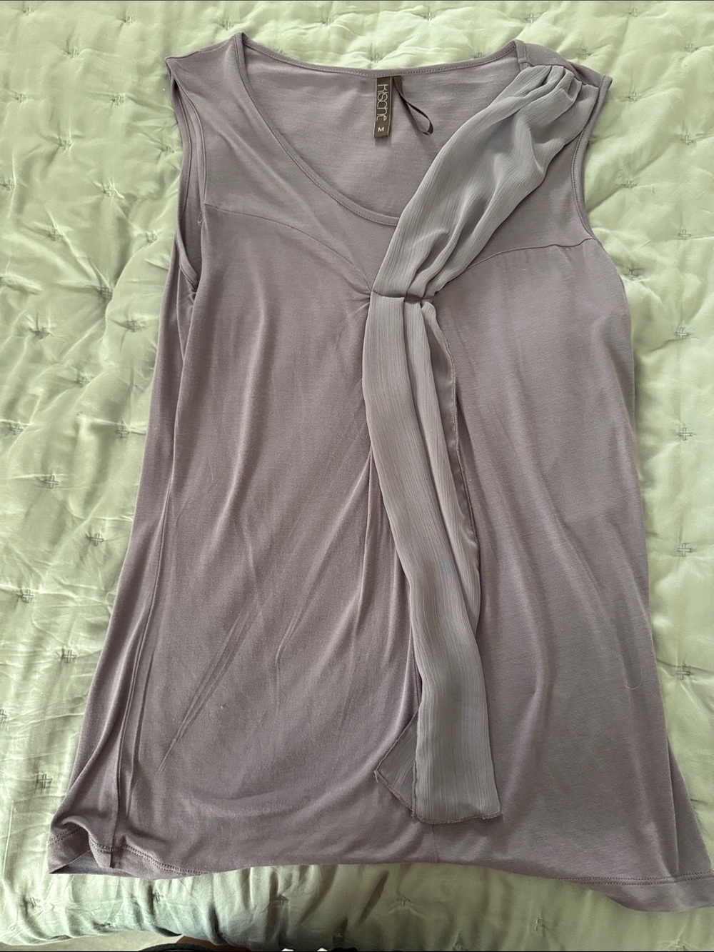 Kische Lavender Sleeveless Tie-Accent Tank